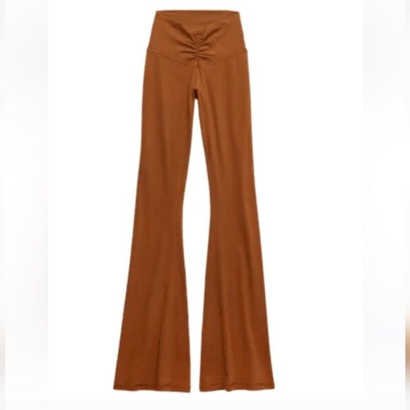 Aerie Offline Real Me, Flare, Hi-Rise Brown Flare Pants Size XS - Picture 2 of 3
